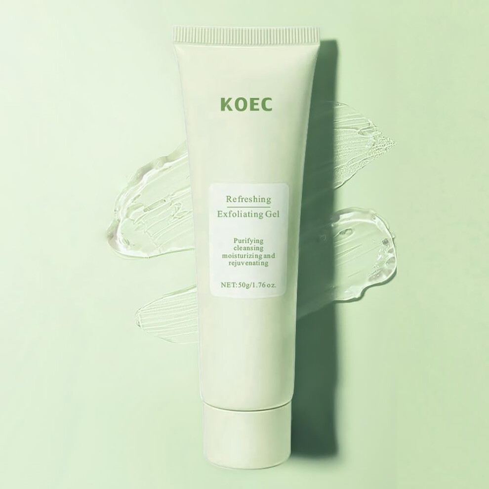 Green Exfoliating Gel Facial Cleanser With Tea, Gentle Deep Cleansing For Sensitive And All Skin Types