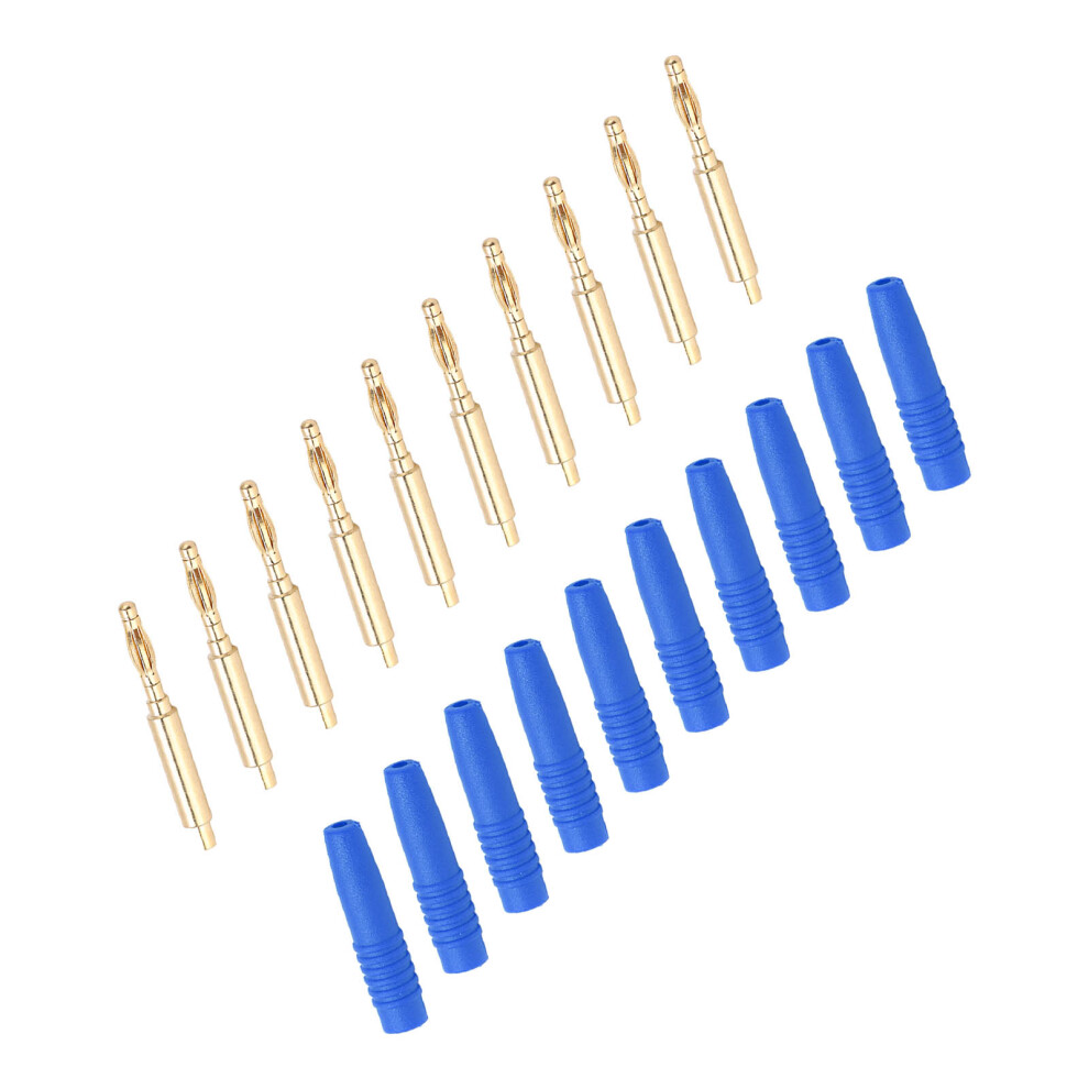 10Pcs Gold Plated 2Mm Metal Banana Plugs With Housing For Testing Equipment 4101382341746