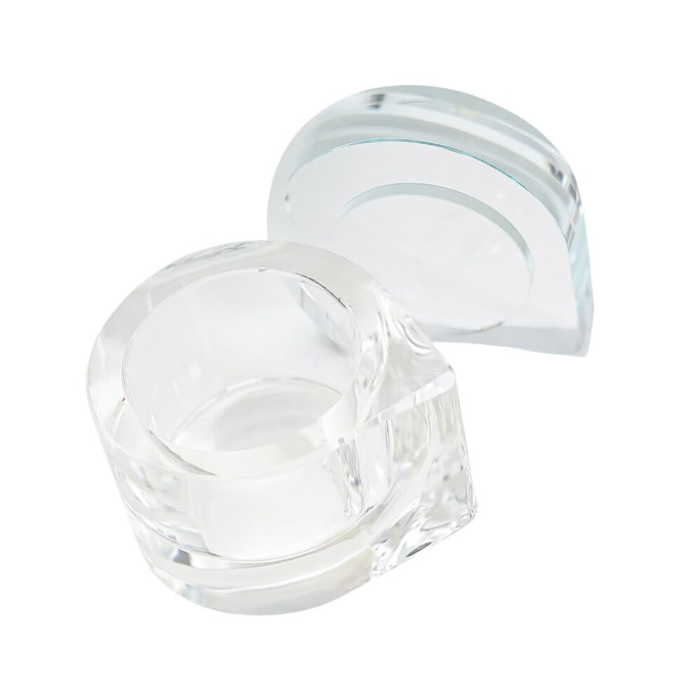 Acrylic Nail Monomer Dish Glass Dappen Cup with DustProof Lid for Nail Art Mixing