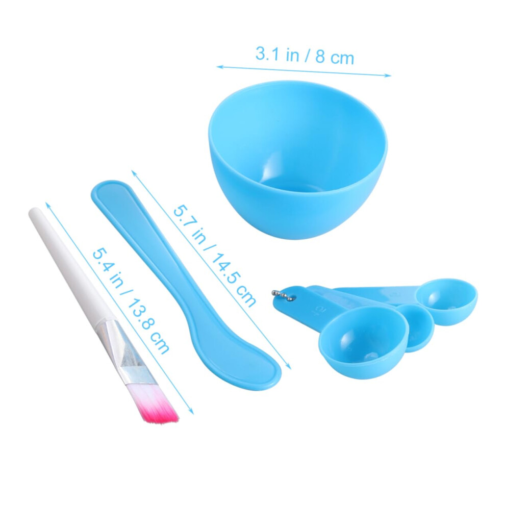 Facial Mask Mixing Set with Bowl Brush and Measuring Spoons for DIY Skincare Application