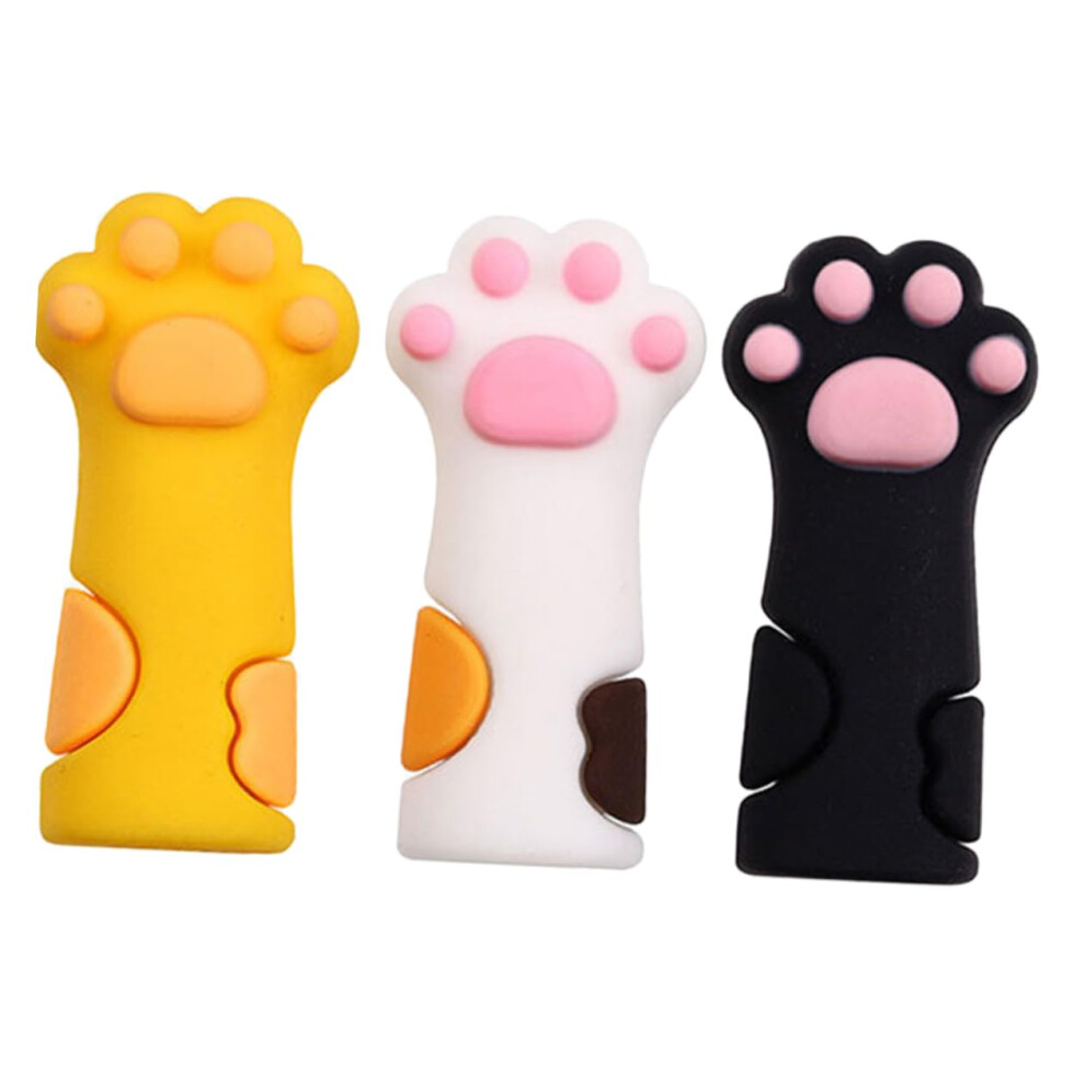 Silicone Cuticle Scissors Cover Cat Paw Design with Nipper Protective Cap for Manicure Tools 3pcs