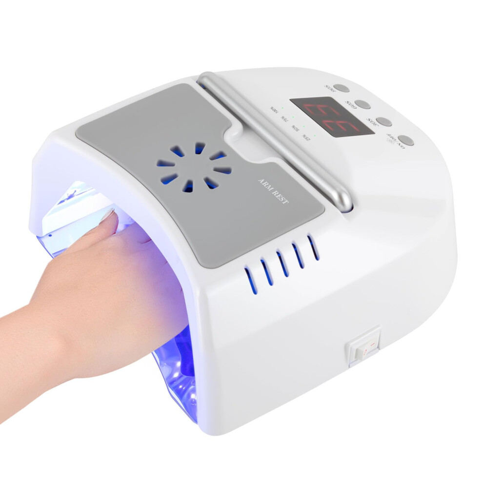 White/Black Professional 72W Uv Led Nail Lamp With Timer, Cordless Rechargeable Gel Nail Dryer For Salon And Home