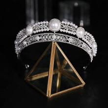 Baroque Bridal Tiara with Sparkling Cubic Zirconia Crystal Crown for Wedding, Rhinestone Headpiece Style C