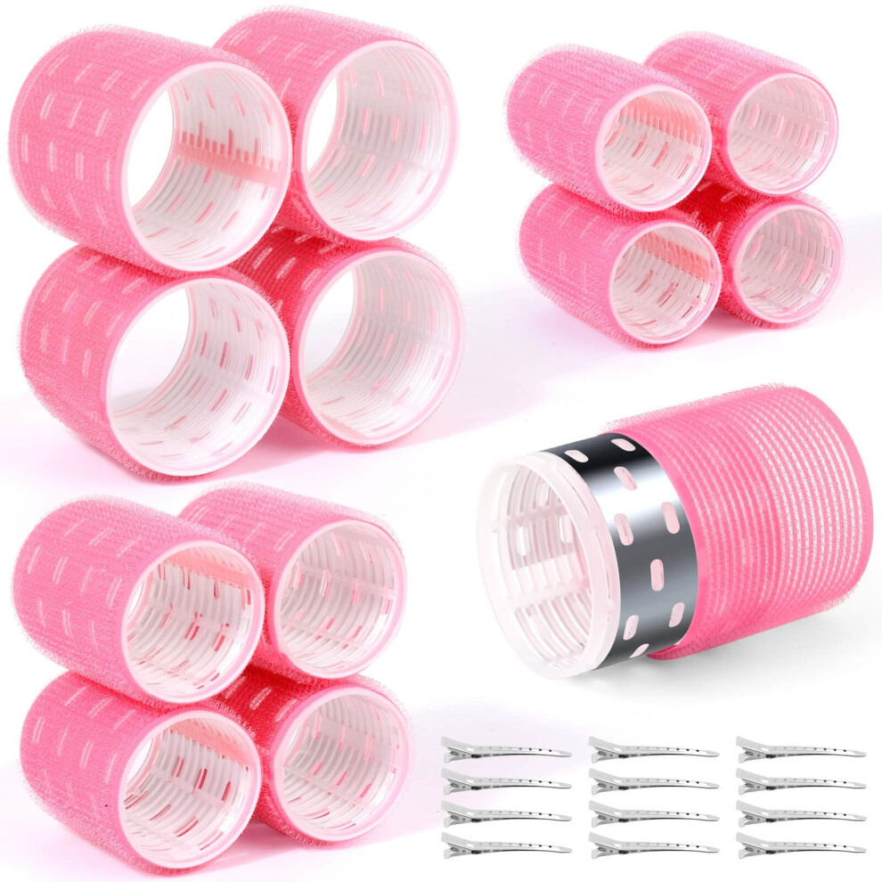 Hair Rollers Set with Clips, Jumbo Self Grip Thermal Curlers for Fast Volumizing Styling, 24 PCS