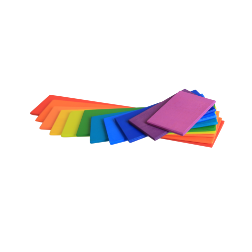 11 Piece Rectangle Boards Rainbow Coloured 1