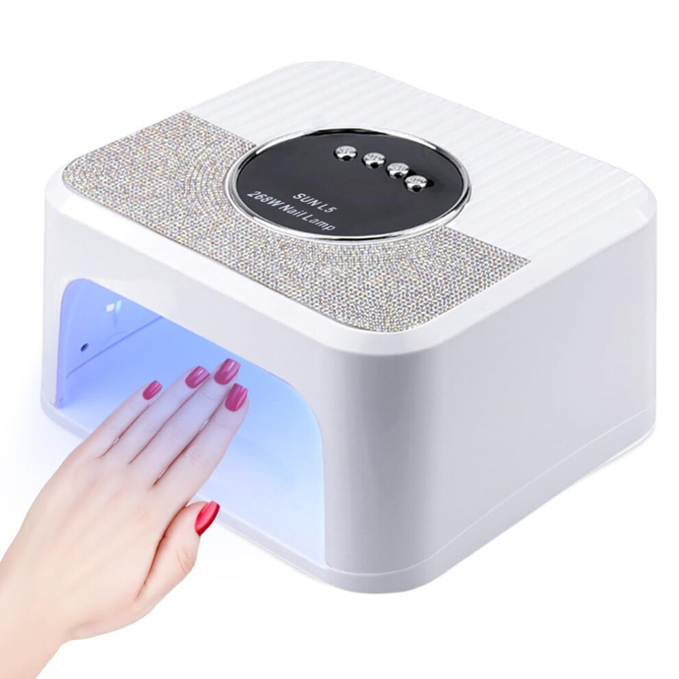 Cordless Rechargeable 268W UV LED Nail Lamp for Gel Nails with Fast Curing, Timer and Sensor