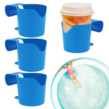 Pool Cup Holder for Above Ground Pool – Durable Plastic NonSpill Drink and Phone Holder, Multi Storage
