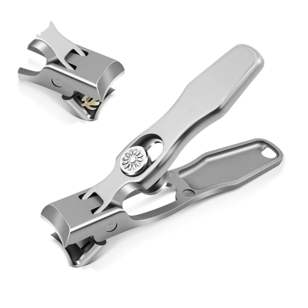 Nail Clippers for Thick Nails, Stainless Steel with Catcher, Large Jaw Toenail Clippers for Seniors
