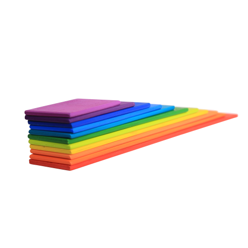 11 Piece Rectangle Boards Rainbow Coloured