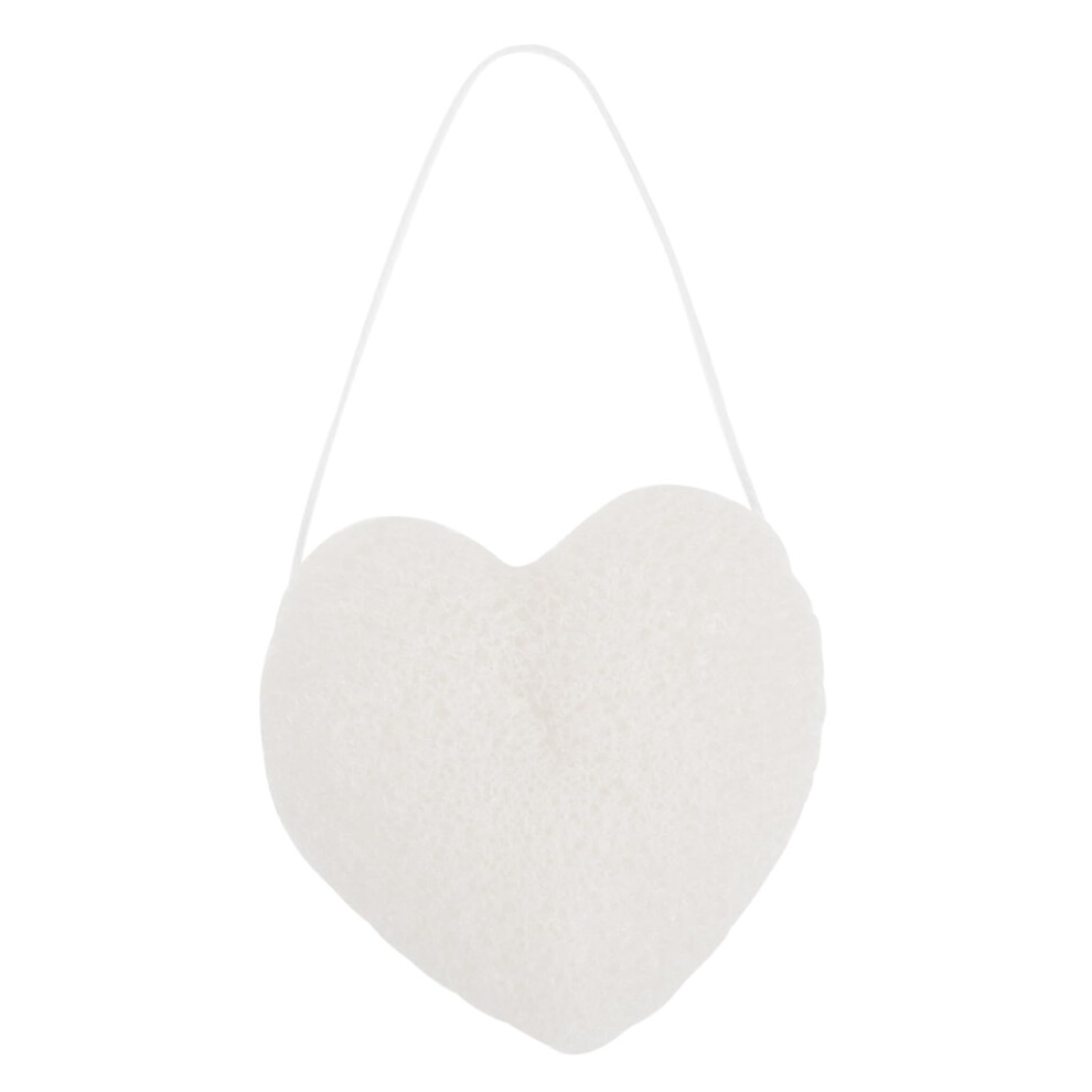 Baby Bath Sponge Heart Shape For Newborns And Toddlers Soft Gentle Exfoliating Body Scrubber White