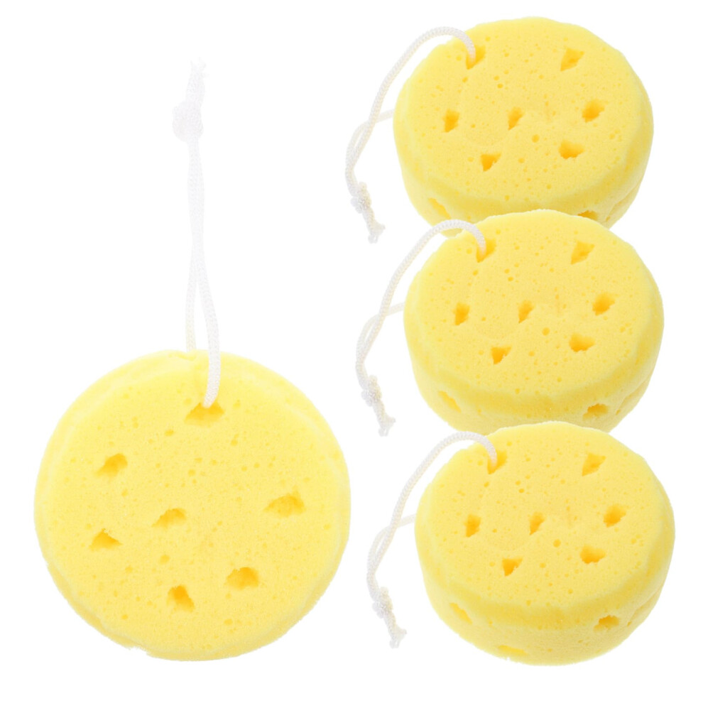Bath Sponge Set of 4 DualSided Shower Loofah Scrubber for Gentle Exfoliating Body Cleansing