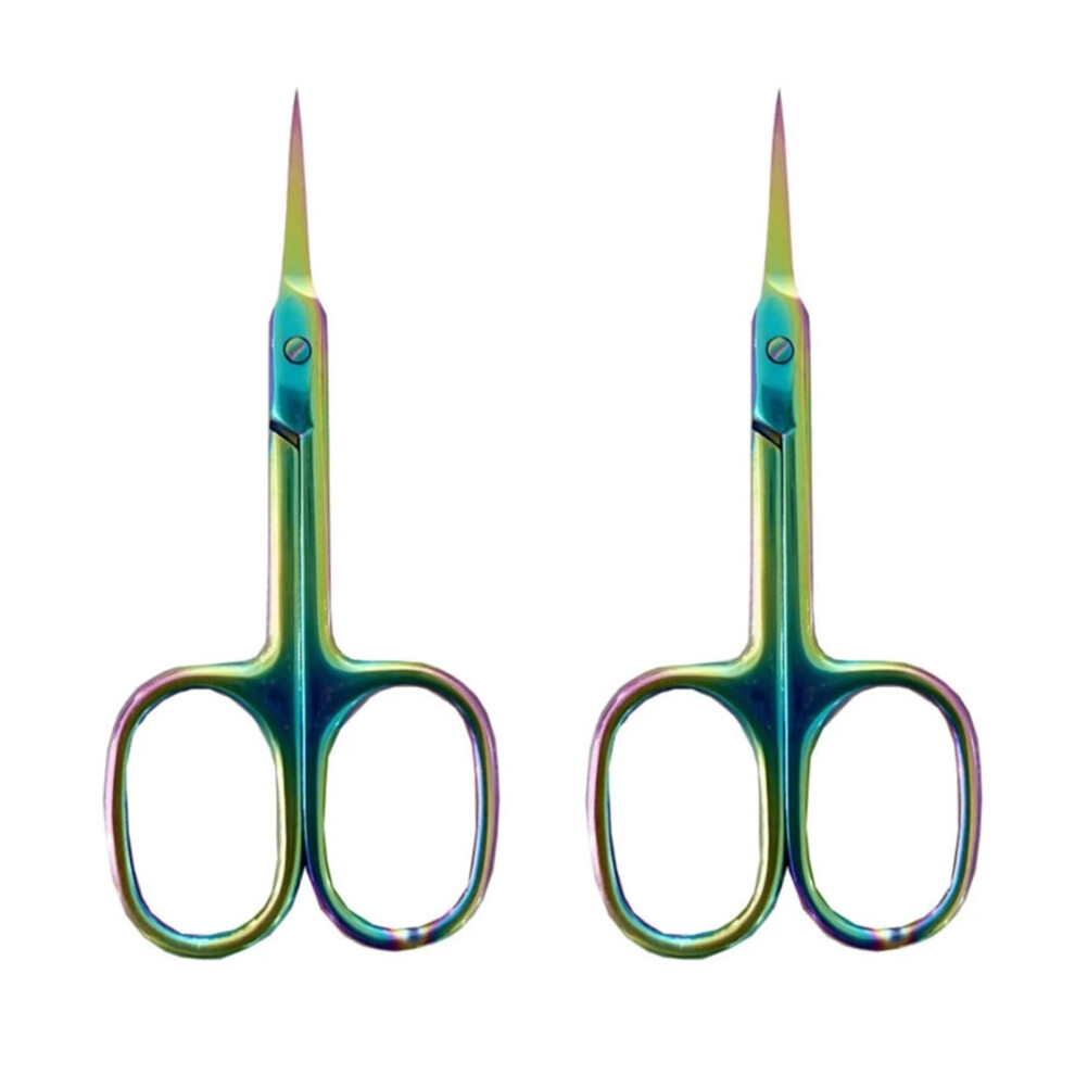 1/2pcs Professional Manicure Scissors Stainless Steel Cuticle Scissors Dead Skin Remover For Nails Art Clippers Eyebrow(ColorA 2pc)