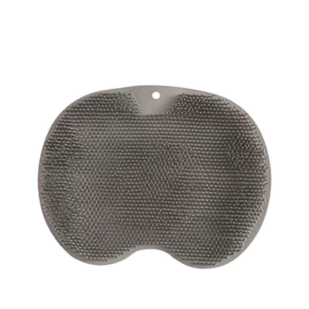 Gray Shower Foot Scrubber And Back Scrubber Mat With Nonslip Suction Base And Gentle Silicone Bristles For Men And Women