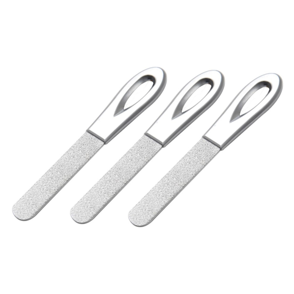 3pcs DualSided Stainless Steel Nail Files for Manicure Pedicure Travel Size Nail Shaping Tool