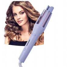Automatic Curling Iron 1.25 Inch Ceramic Rotating Barrel with AntiTangle Sensor 4 Heat Purple