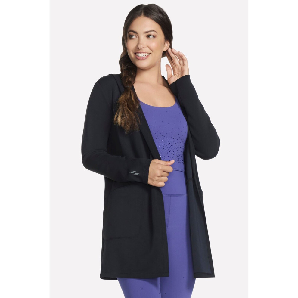 Skechers (, ) Skechluxe Elevate Restful Hoodigan Women's Black Cardigans