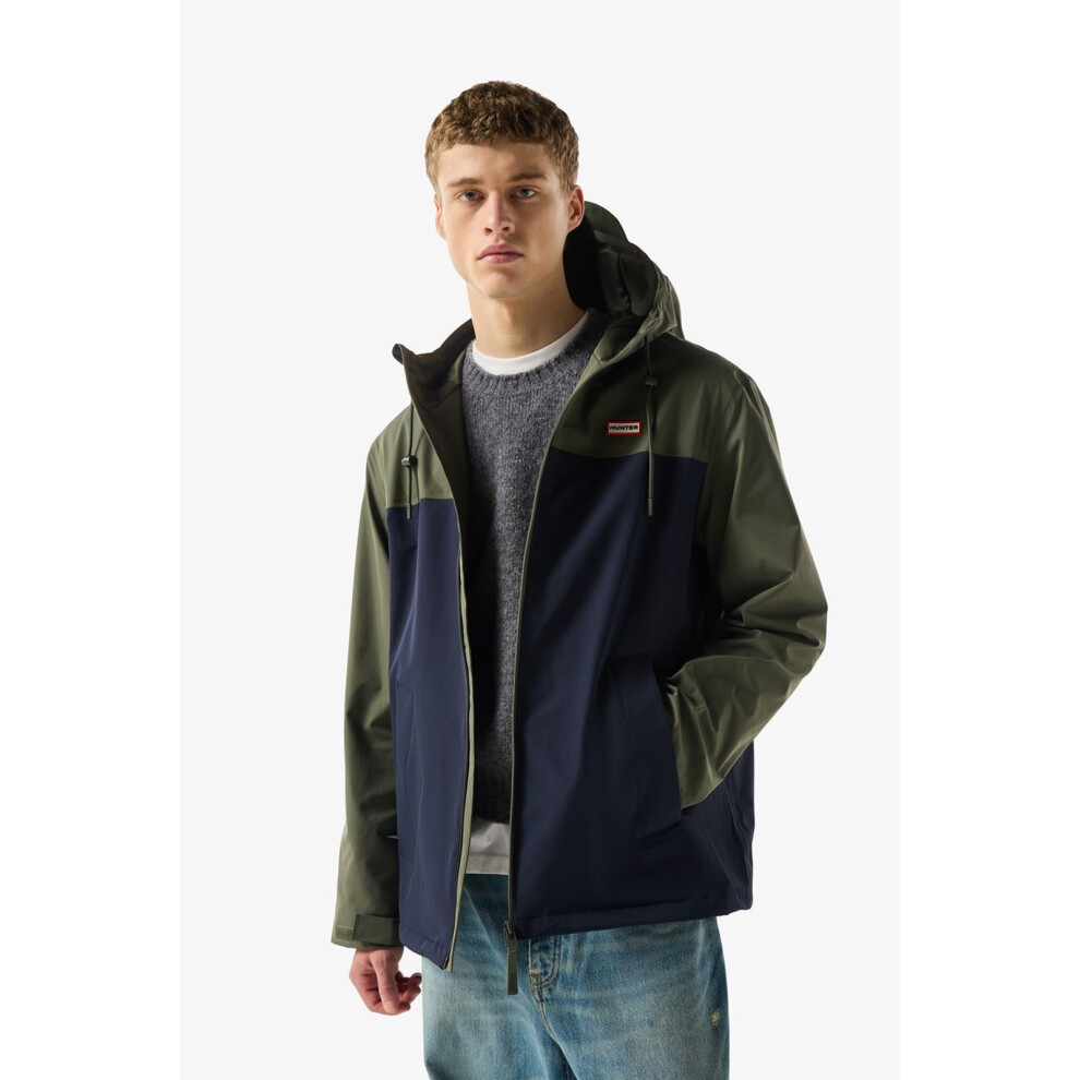 Hunter (, ) Original Mens Block Waterproof Men's Green Rain Jacket
