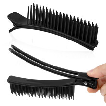Hair Sectioning Clips Set 2 Pcs Black Non Slip Grip for Salon Styling Cutting Coloring Blowdrying