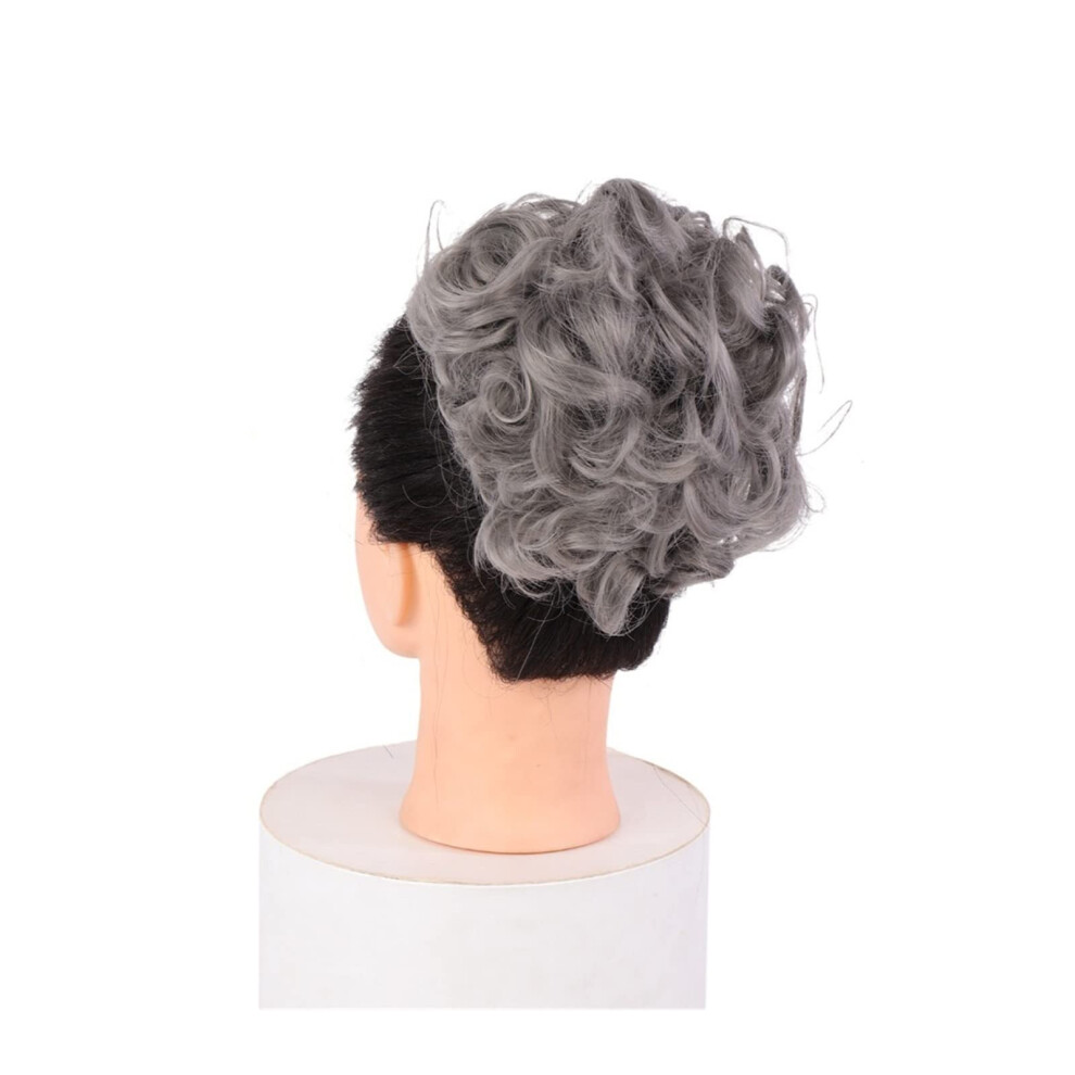 Messy Bun Hair Piece with Natural Curly Texture, Synthetic Wavy Bun Extension with Secure Combs