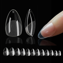 300pcs Short Almond Soft Gel Nail Tips Set, Full Matte Preshaped Design, Durable and Fast Application