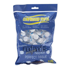 100 Pcs Compressed Towels Capsules Disposable Travel Size Washcloths for Camping and Hiking