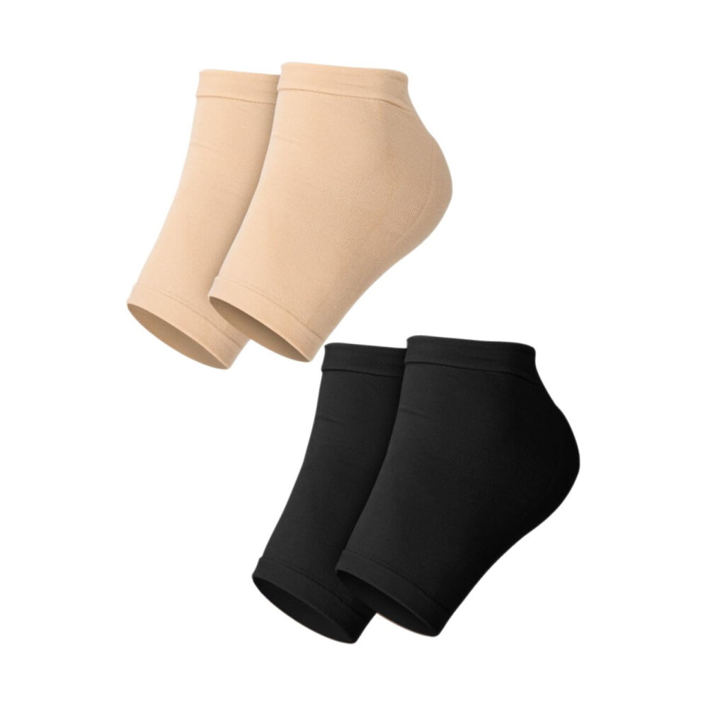 Moisturizing Heel Socks with Gel for Dry Cracked Feet , Breathable Cotton, 2 Pairs