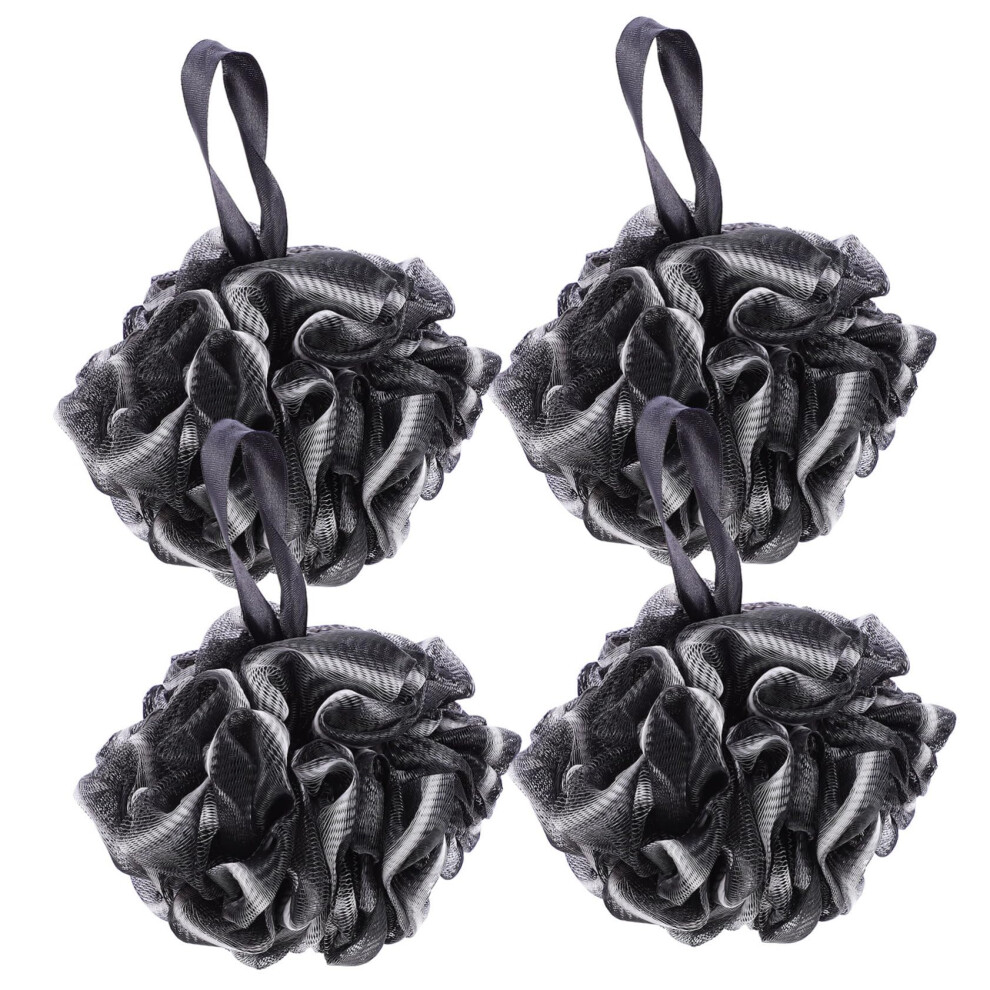 4pcs Bamboo Charcoal Shower Loofah Bath Sponge for Gentle Exfoliation and Rich Foam Creation