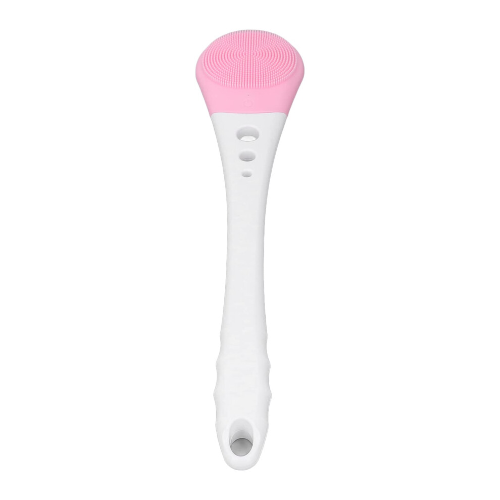 Pink Electric Body Scrubber With Massage And Exfoliation, Long Handle Silicone Shower Brush, Usb Rechargeable