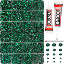 20100Pcs Emerald Green Flatback Rhinestones Kit MultiSize Resin Gems for Crafts and Nail Art