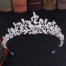 Luxury Silver Bridal Tiara Crown for Women, Crystal Rhinestone Wedding Headpiece, Handcrafted Design