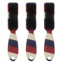 Set of 3 Soft Bristle Beard and Barber Neck Brushes with Ergonomic Grip, Durable Multiuse Grooming Tool