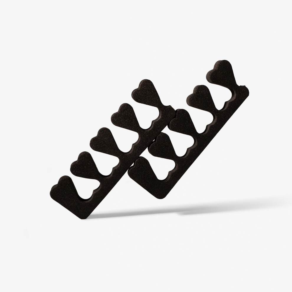 Toe Separators 100 Pack 4Hole Black EVA Foam Pedicure Toe Spacers for Smudge Nail Polish
