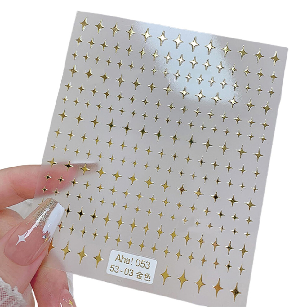 Golden Nail Art Stickers Self Adhesive Nail Decals Long Lasting Sparkle Ultra Thin Finish