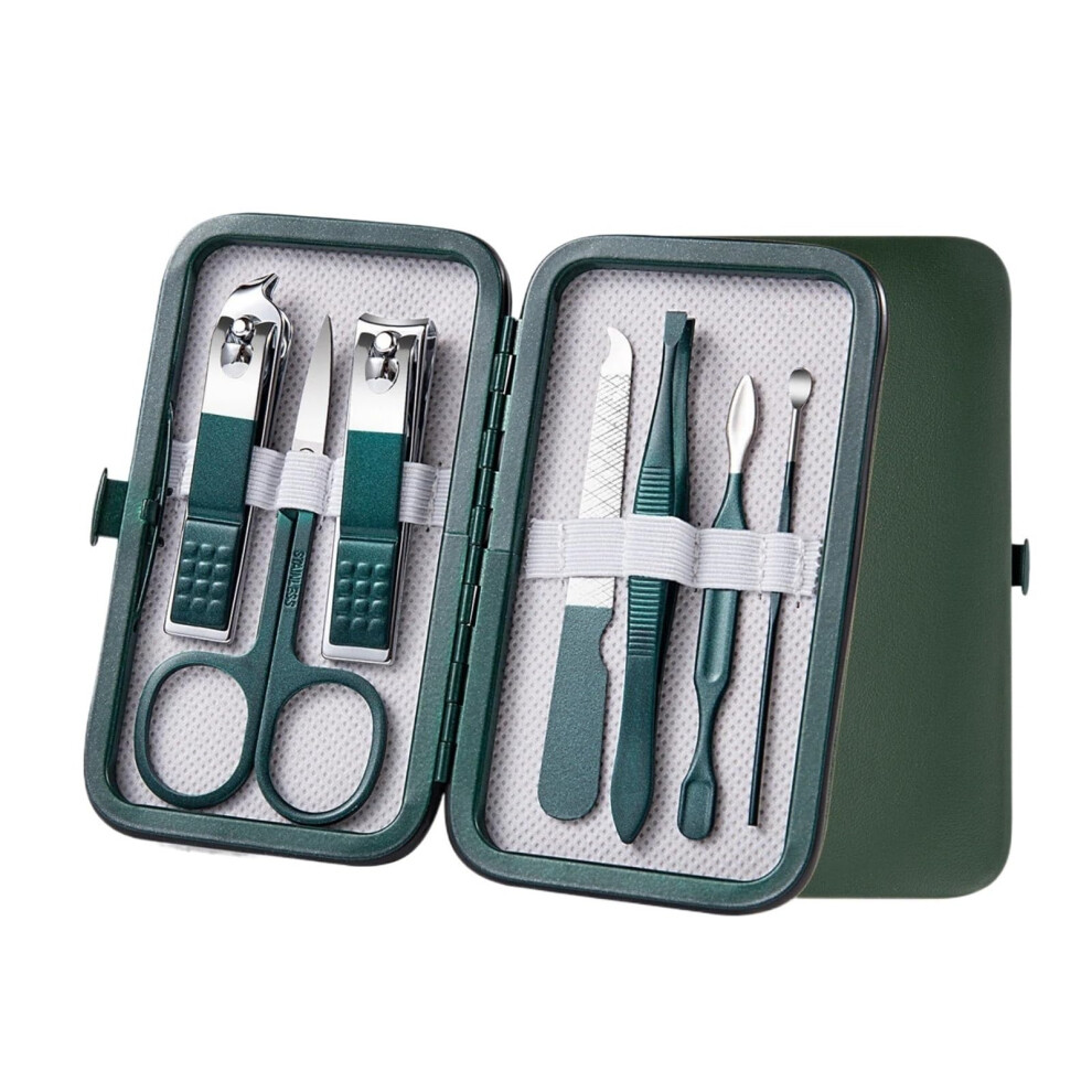 Manicure Set Stainless Steel 7 Piece Nail Clippers and Grooming Kit with Travel Case