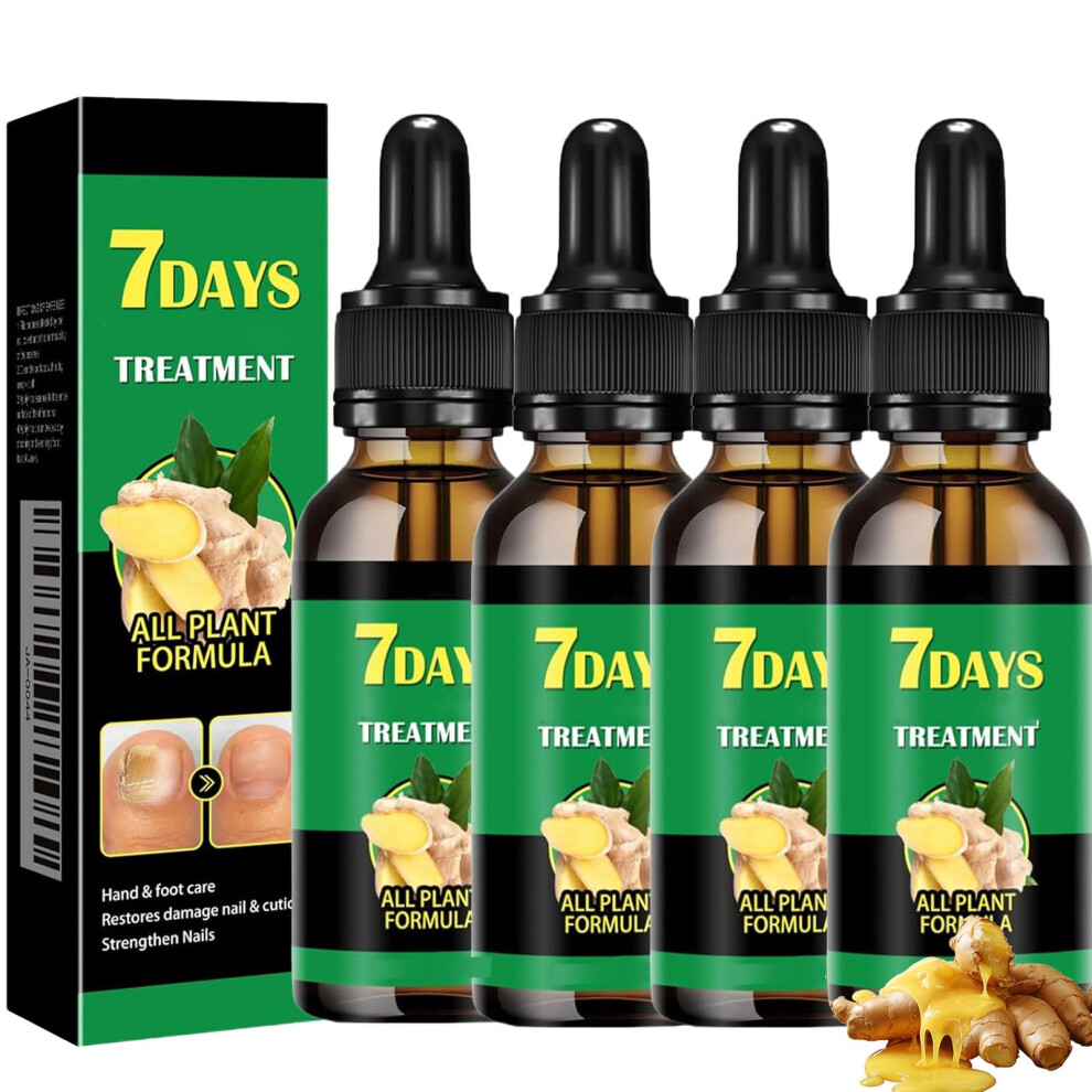 4PCS Ginger Nail Growth Serum and Cuticle Care Oil, 9Day  Treatment for Stronger Healthy Nails