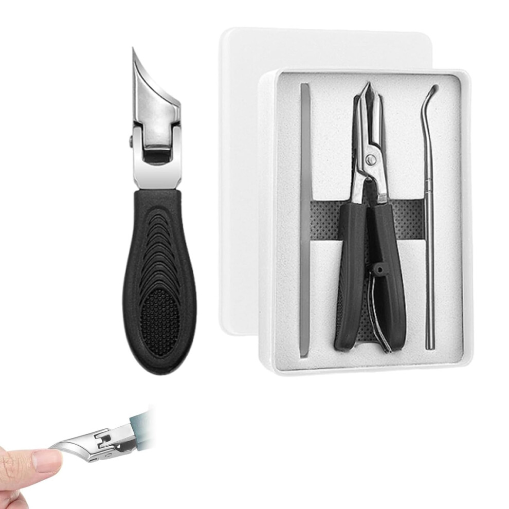 Nail Clippers with Precision Beveled Blade, Wide Jaw Stainless Steel Toenail Clippers for Ingrown Nails