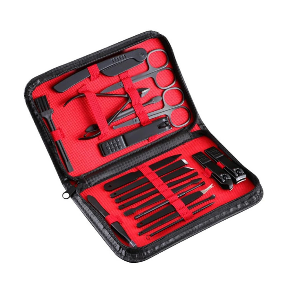 Manicure and Pedicure Set of 20pcs Stainless Steel Nail Clippers Kit for Travel and Grooming