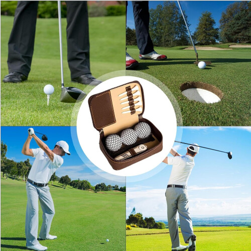 Golf Glove Case Leather Golf Accessories Organizer Compact Durable Storage Bag for Training Course 1