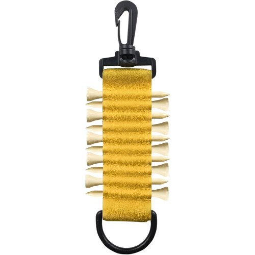 Adhesive Golf Tee Holder for Glove with Keychain Hook, Easy Access Compact Golf Accessory Yellow 2