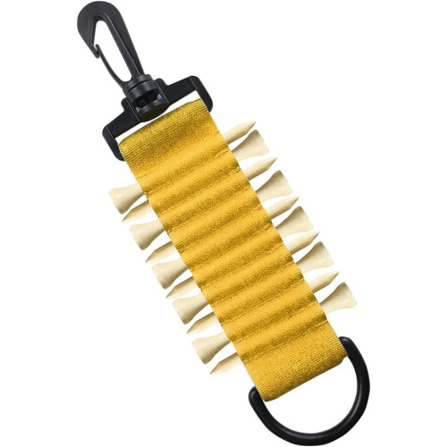 Adhesive Golf Tee Holder for Glove with Keychain Hook, Easy Access Compact Golf Accessory Yellow 1