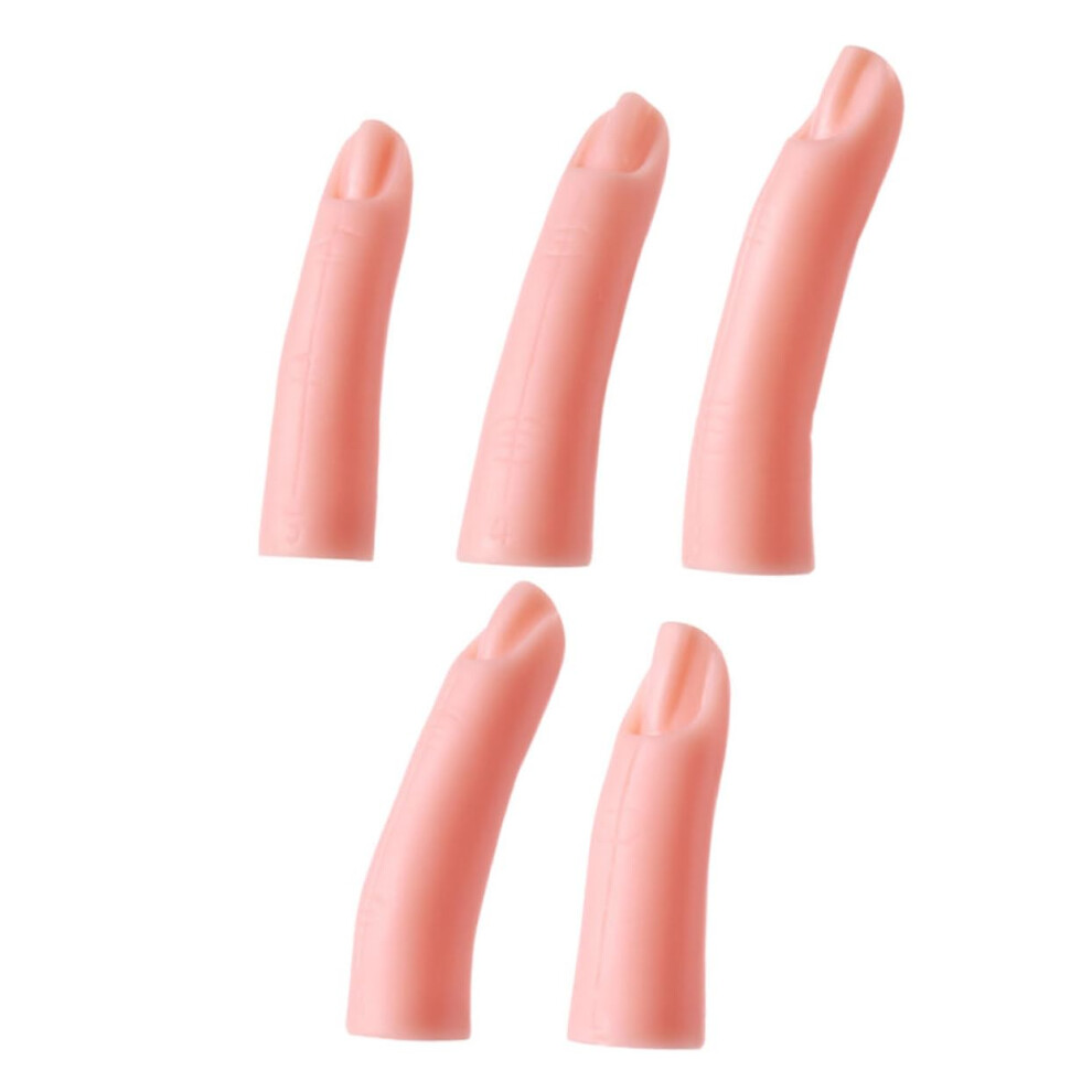 Acrylic Nail Practice Finger Set â 5pcs Reusable Lifelike Silicone Training Tool for Nail Art