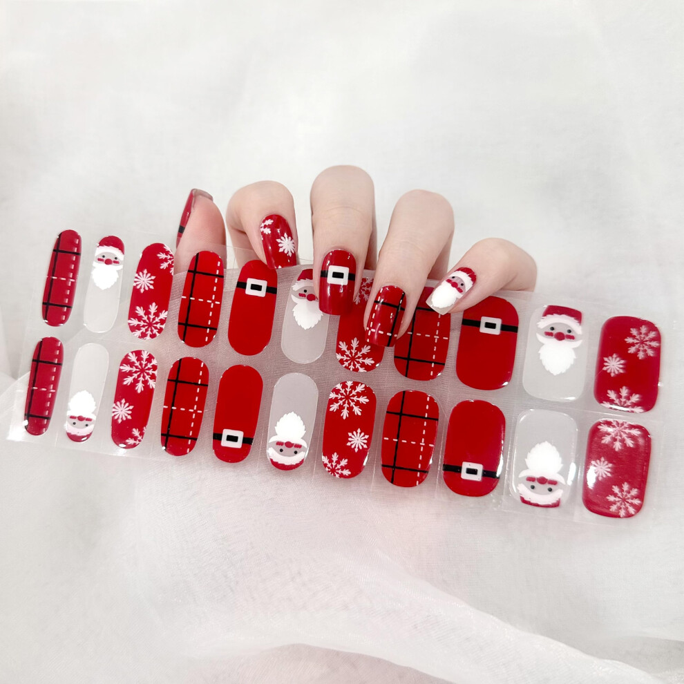 Christmas Snowflake Gel Nail Strips Waterproof Long Lasting SalonQuality Nail Polish Wraps