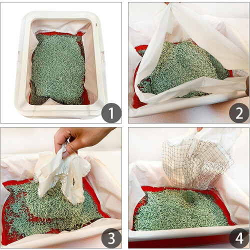 Heavy Duty Sifting Cat Litter Box Liners with Drawstring Closure for Effortless Litter Cleaning 2