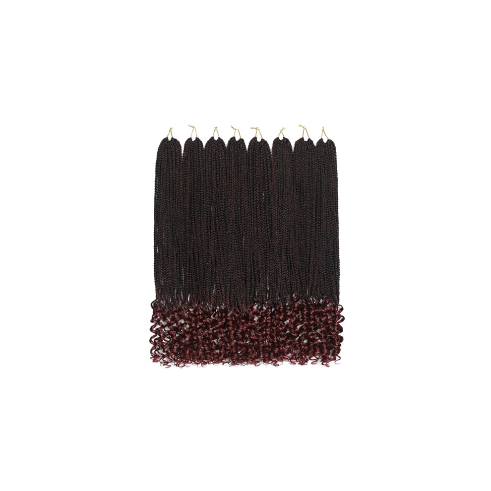 Goddess Box Braids Crochet Hair 30 Inch Pre Looped Curly Ends Synthetic Bohemian Braids for Black Women
