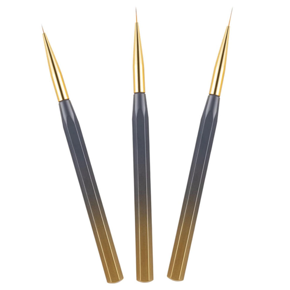 Nail Art Brush Set 3pcs Thin Liner Brushes for Precision Painting Gel Polish and Manicure