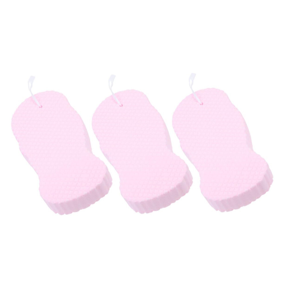 3pcs Soft Bath Sponge Set for Gentle Exfoliation and Daily Shower Scrubber Pink