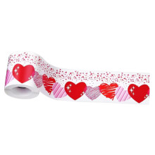 Valentine's Day Bulletin Board Border Trim with Romantic Hearts for Classroom and Office Wall Decor