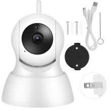 Hjemmesikkerhedskamera med IR-nattesyn og 2-vejs lyd Smart indendørs sikkerhedskamera med 360-graders overvågning, der fungerer med