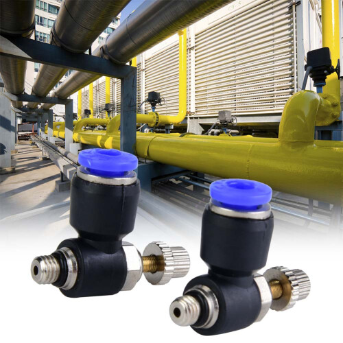 Hastighedsregulatorforbindelse med flowhastighedskontrolfunktion, trykbar pneumatisk fitting til kun luftsystemer, inline 1