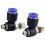Hastighedsregulatorforbindelse med flowhastighedskontrolfunktion, trykbar pneumatisk fitting til kun luftsystemer, inline 4